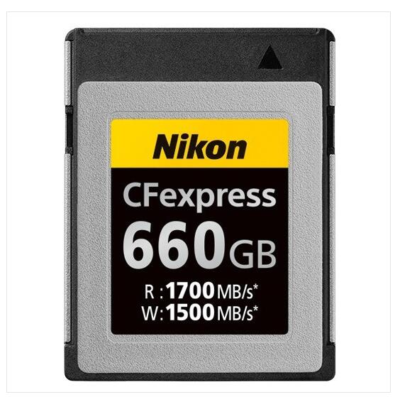 尼康发布660GB新款CFexpress存储卡 最大1700MB/s读取速度