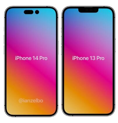 iPhone 14 Pro根据泄露文件造效果图出炉：真就比13 Pro长 打孔比想象粗